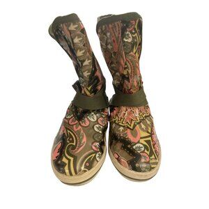 Sporto Hayden Women's size 6M Waterproof Floral Strap Faux Fur Lining Boots shoe
